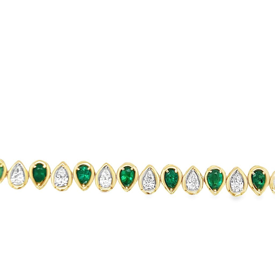 Yellow 14 Karat Pear Bezel Tennis Bracelet Length 7.5 27 = 1.662tw Pea