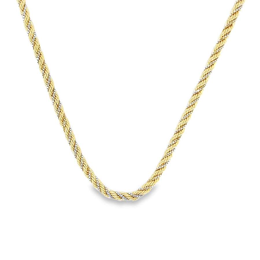 Estate Diamond Cut Fancy Hollow Rope Chain