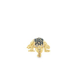 Yellow 14 Karat Diamond And Blue Sapphire Frog Pin Estate Jewelry With 13 Round Sapphires And 2 Round Diamonds Gram Weight: 2.17