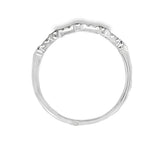 Lady's White 18 Karat Milgrain Alternating Bezel/Prong Station Wedding