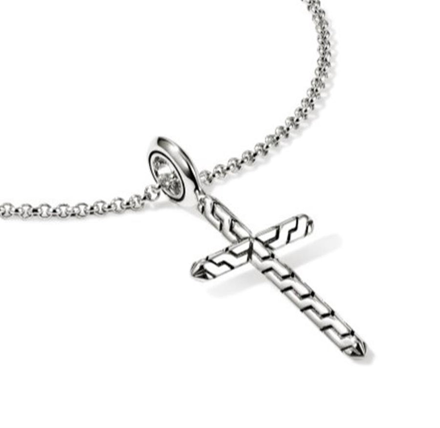 John Hardy Essential Rolo Chain Cross Necklace
