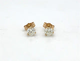 Lady's Yellow 14 Karat Martini Stud Earrings With 2 = 0.49Twt Round G/