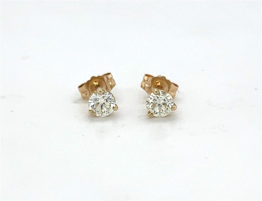 Lady's Yellow 14 Karat Martini Stud Earrings With 2 = 0.49Twt Round G/