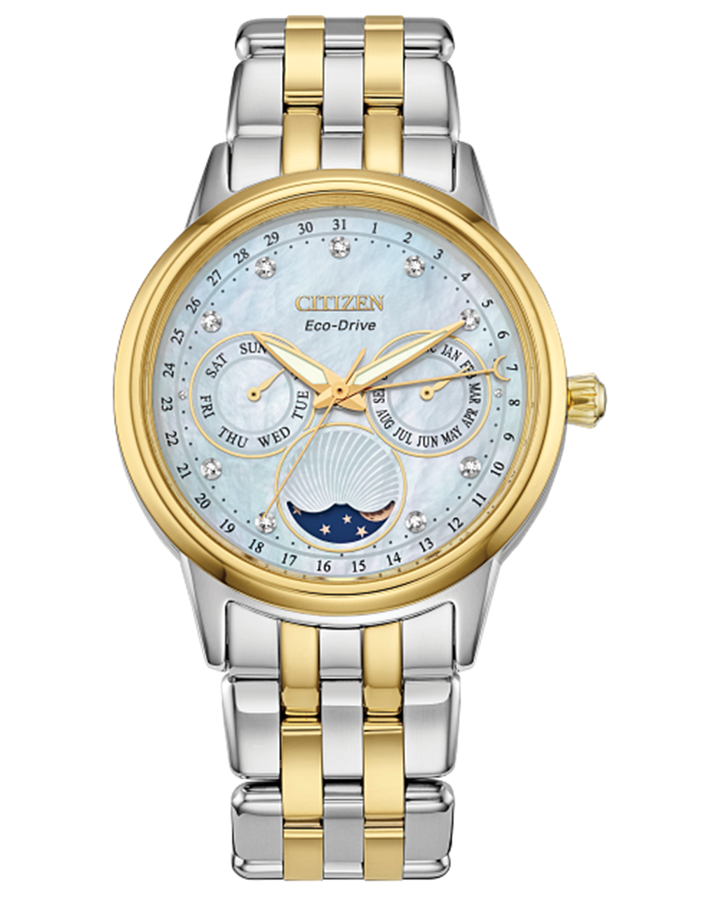 CITIZEN Eco-Drive Calendrier Ladies Watch Stainless Steel