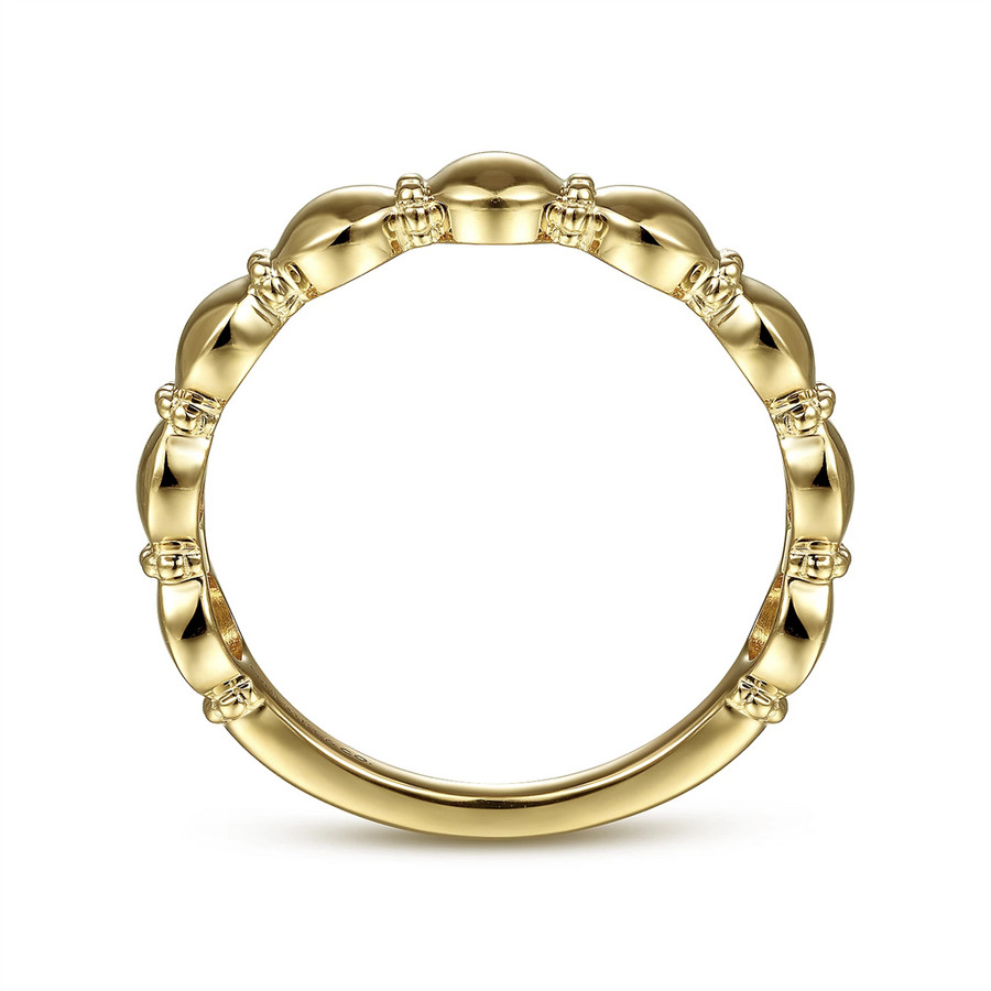 Gabriel & Co. Fashion 14K Yellow Gold Round Station Stackable Ring