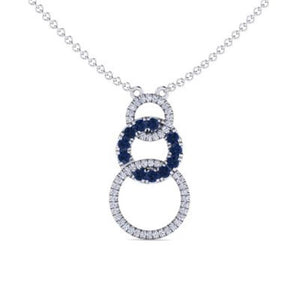 Gabriel & Company Interlocking Circle Sapphire and Diamond Necklace