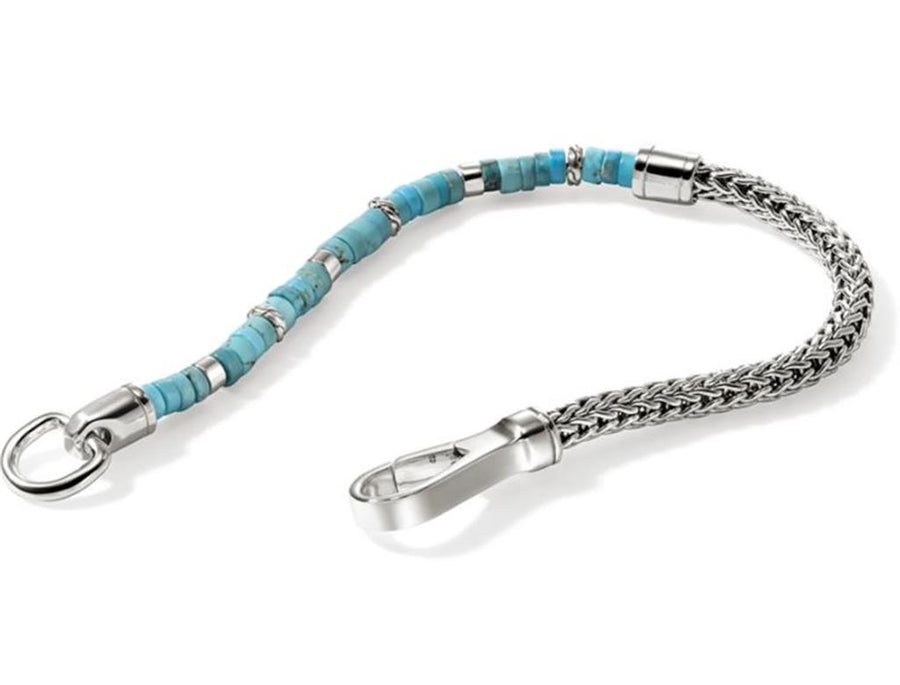 John Hardy Sterling Silver 4.5mm Turquoise Heishi Bracelet