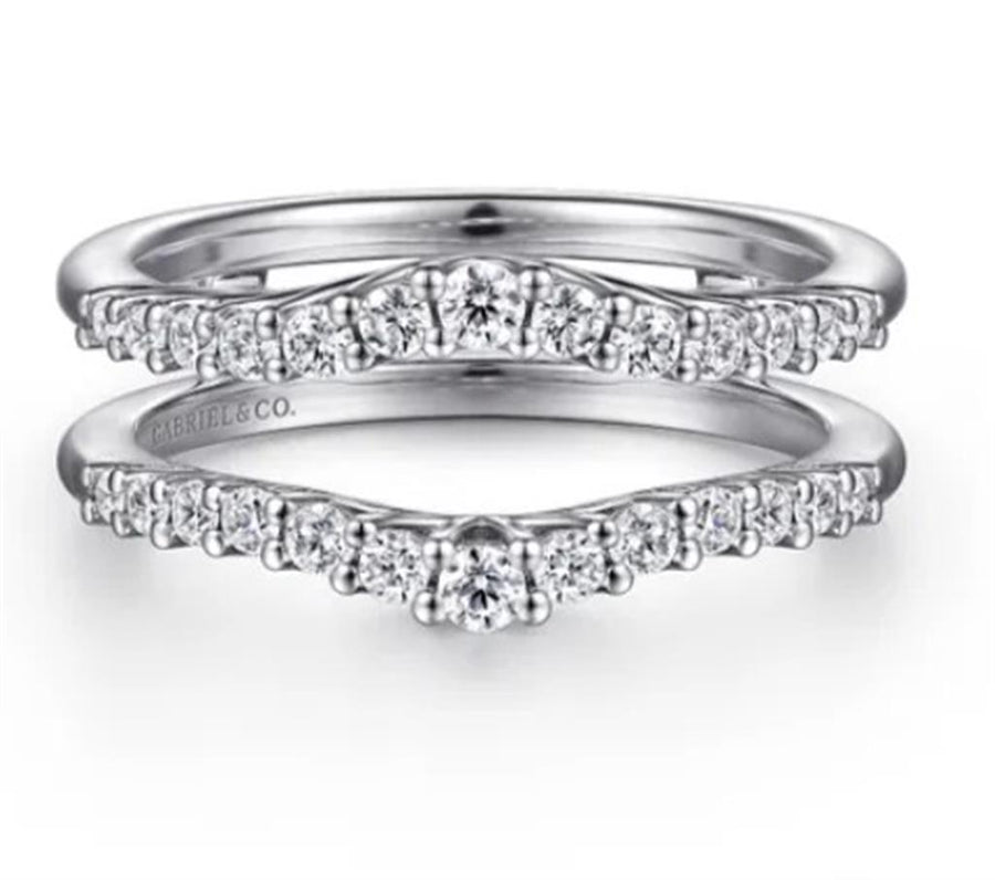 White 14 Karat Graduatated Trellis Ring Wrap/Guard Size 6.5 Mfg Gabrie