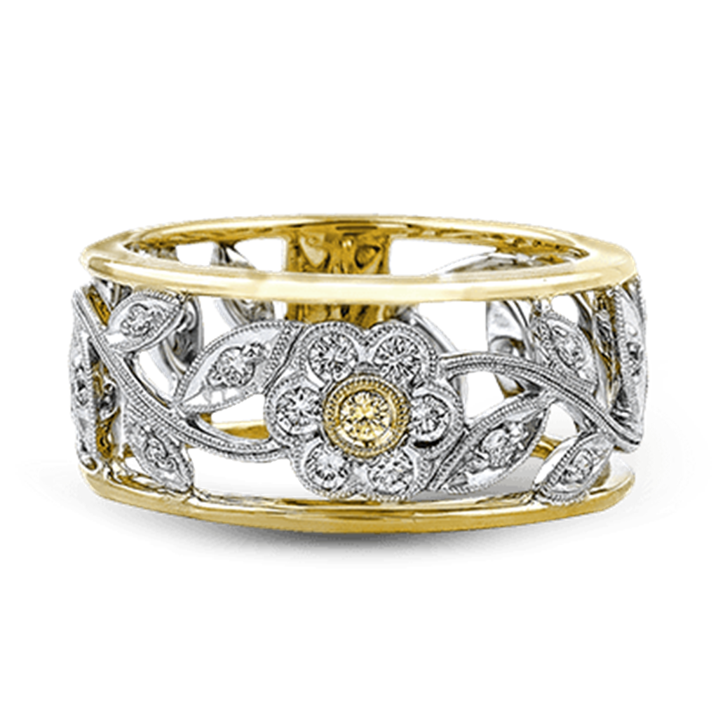 Lady's Two-Tone 18 Karat Trellis Ring