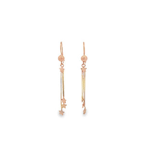 Rosé 18 Karat Multi-Star Serpentine Dangle Leverback Earrings Estate J