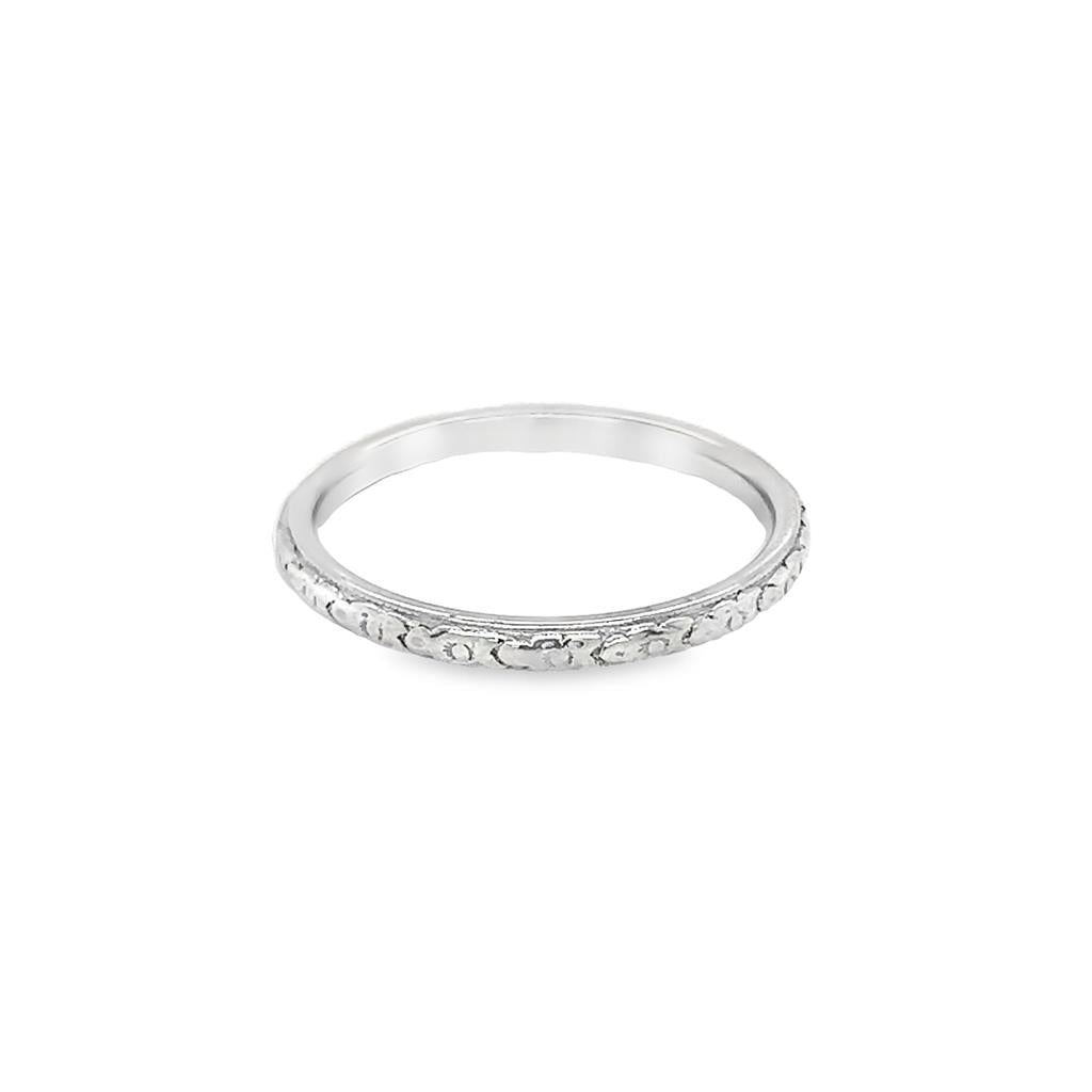 Platinum Engraved Vintage Wedd