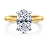 Lady's Two-Tone 14 Karat Hidden Halo Ring Size 6.5 18 = 0.09tw Round G