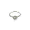 Lady's White 18 Karat Halo Engagement Ring