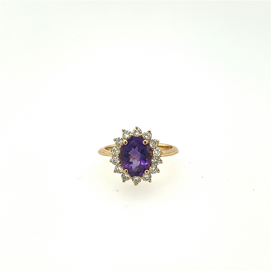 Amethyst 14 Karat Yellow Fashion Ring