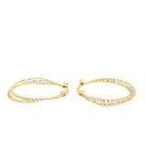 Two-Tone 10 Karat Diamond Cut 2.6X23.25mm Triple Rope Hoop Earrings Es