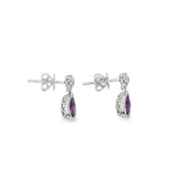 Lady's White 14 Karat Earrings 2=1.18tw P/S Amethyst
2=0.23tw Round A