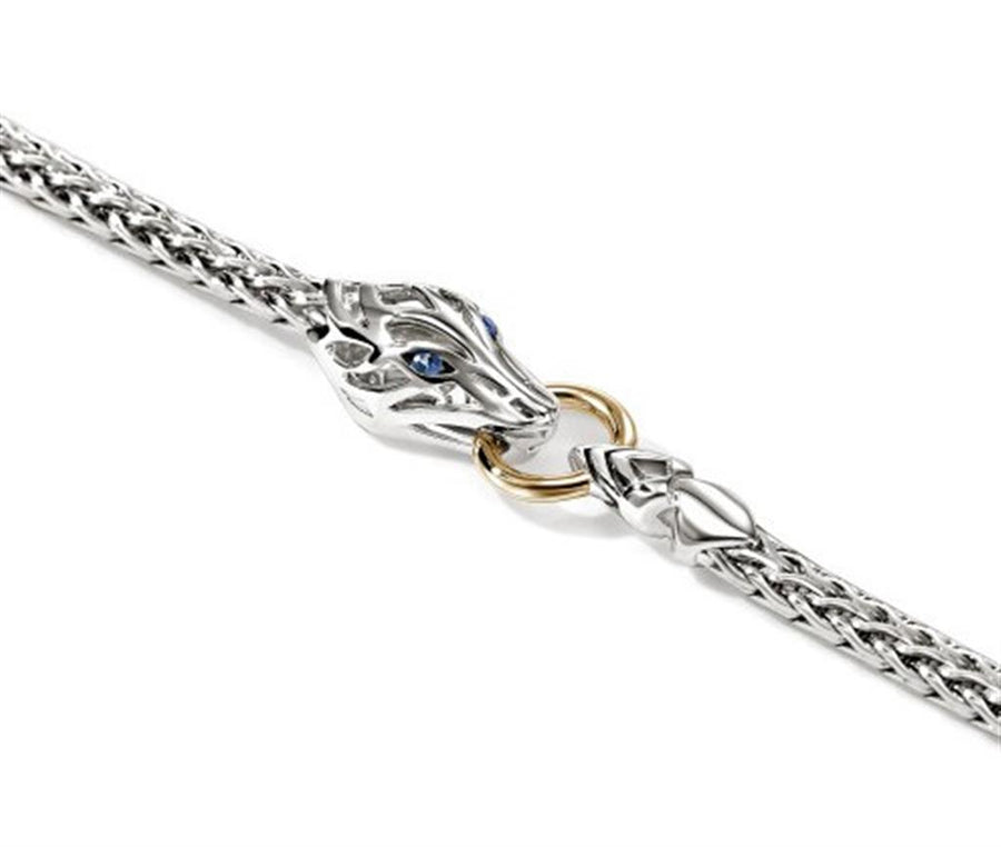 Two-Tone 14K/Sterling Silver Naga 3.5Mm Slim Chain Bracelet With Lobst