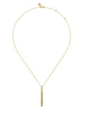 Lady's Yellow 14 Karat Vertical Bar Drop Pendant Necklace Length 17.5