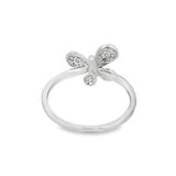 Lady's White 14 Karat Butterfly Fashion Ring Size 6.5 With 24 = 0.15Tw
