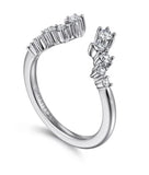 Lady's White 14 Karat Cluster Open Wedding/Anniversary Ring Size 6.5 1