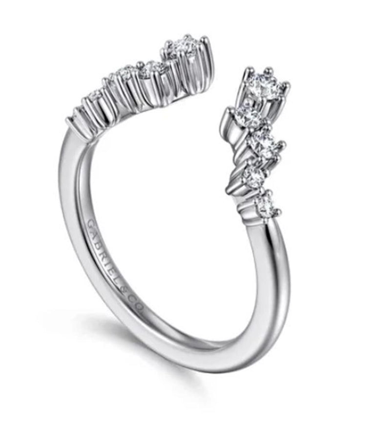 Lady's White 14 Karat Cluster Open Wedding/Anniversary Ring Size 6.5 1