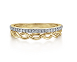 Lady's Yellow 14 Karat Braided Lusso Collection Wedding/Anniversary Ri