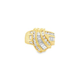 Ribbon Style Baguette Diamond Band