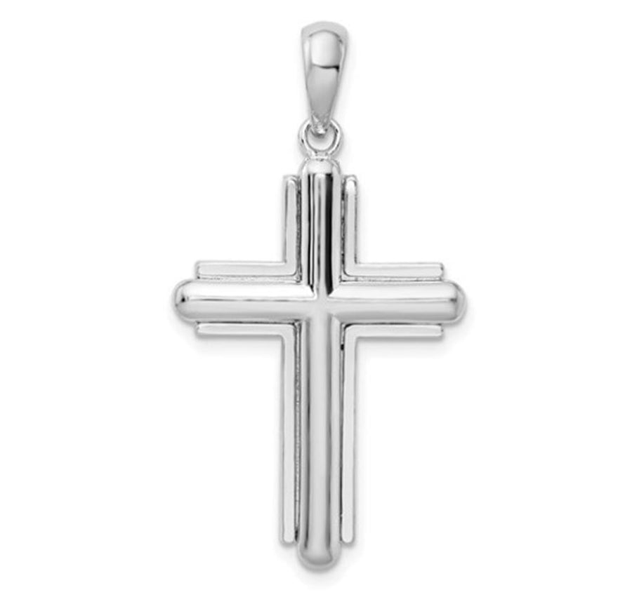 Sterling Silver Rounded Cross With Frame Pendant Gram Weight: 3.4 
Pe