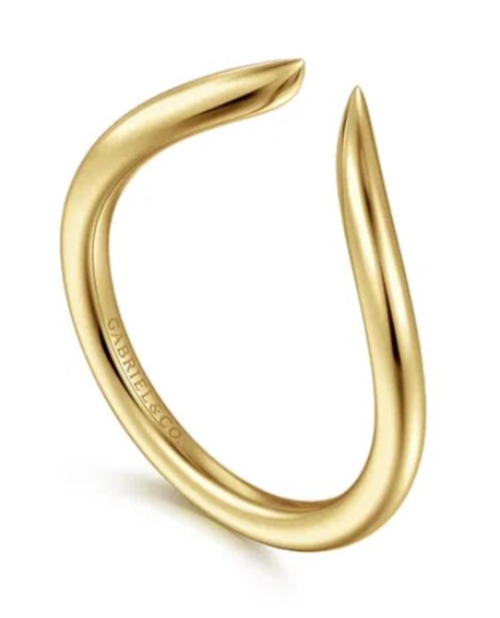 Yellow 14 Karat Curved Open Remount Size 6.5 Designer: Gabriel & Co
G