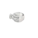Emerald Cut Diamond Halo with Baguette Ring
