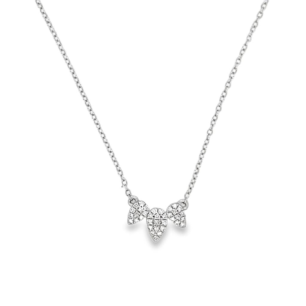 Gabriel and Company Pear Shaped Pave Diamond Necklace
