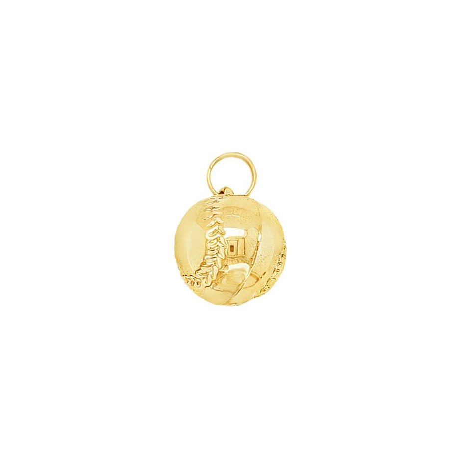 Yellow 14 Karat 13mm Baseball Charm With A 3.8Mm Bail Opening Estate J