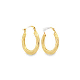 Yellow 14 Karat 19.20X17.80mm Twisted Hoop Earrings Estate Jewelry Gra