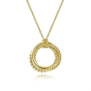 Gabriel & Co Twisted Rope/Bujukan Bead Interlocking Open Circles Necklace