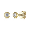 Gabriel & Co. Fashion 14K Yellow Gold White Sapphire Stud Earrings