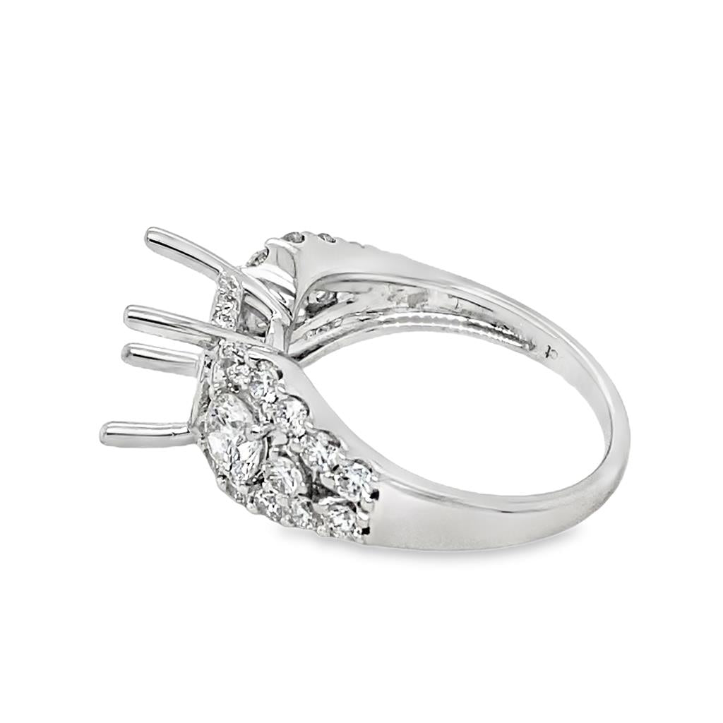 Lady's White 18 Karat Contemporary Ring Size 6.5 With 2 = 0.61TW Round