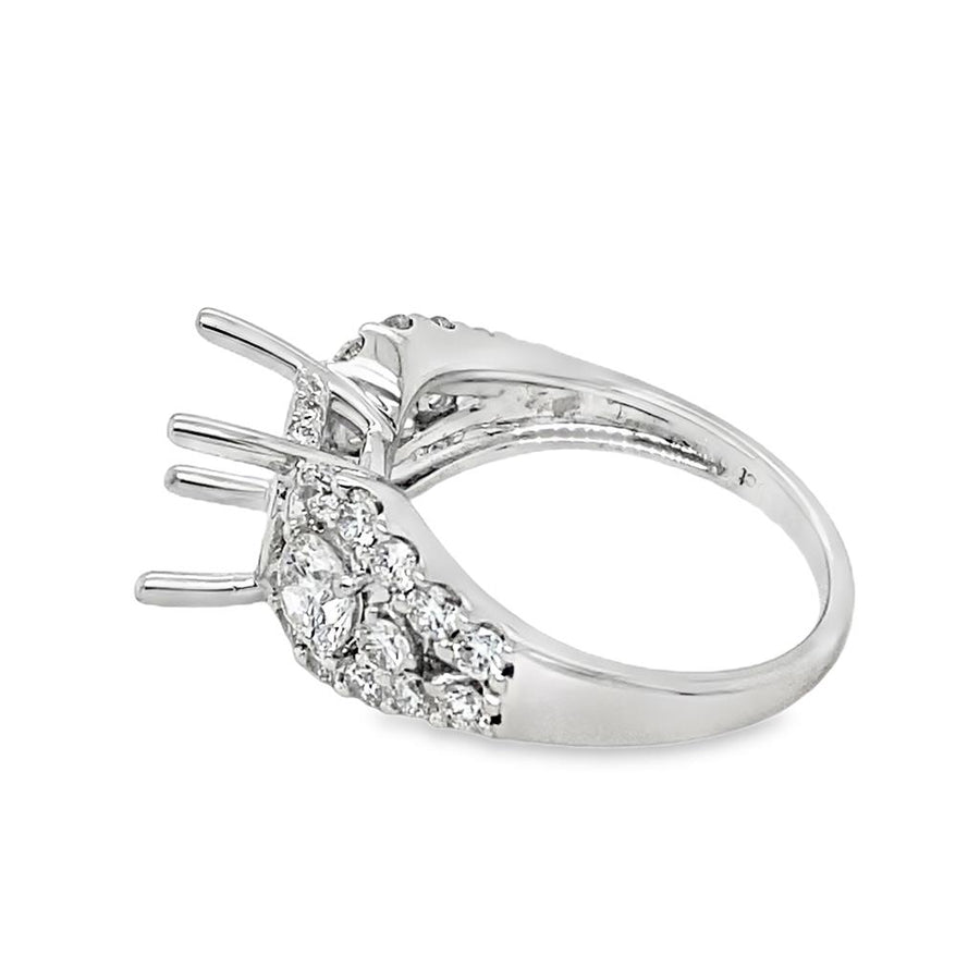 Lady's White 18 Karat Contemporary Ring Size 6.5 With 2 = 0.61TW Round