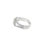 White 18 Karat Halo Estate Jewelry Size 5.5 one = 0.88ct Pear L SI1 Di