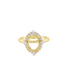 Lady's Yellow 18 Karat Vintage Halo Ring Size 6.5 20 = 0.31tw Round G/