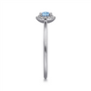 Gabriel & Co. Fashion 14K White Gold Blue Topaz and Diamond Halo Promise Ring