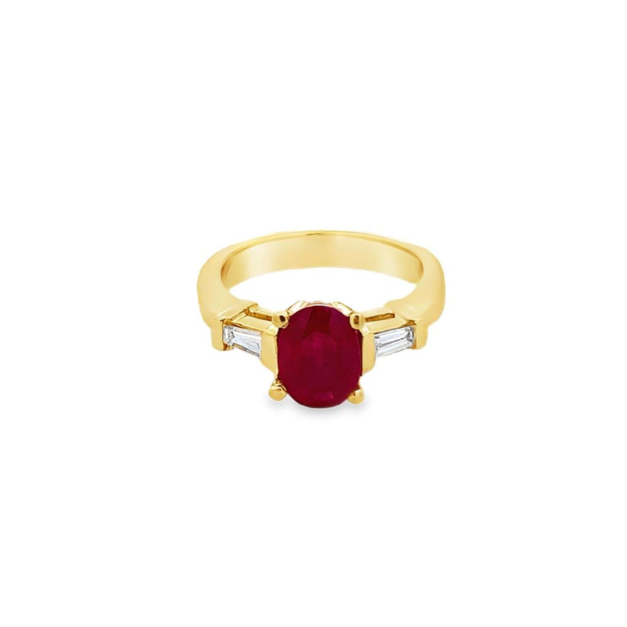 Burmese Ruby and Diamond Ring