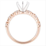 Nelson Two-Tone Milgrain Straight Diamond Ring Mounting