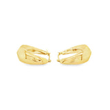 Yellow 14 Karat 9X19.6mm Graduated Knife Edge Hoop Earrings Estate Jew