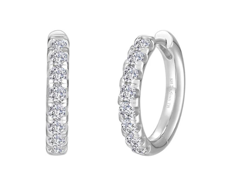 Lafonn Sterling Silver Pave Hinged Hoop