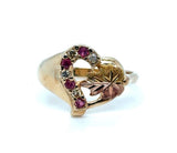 Tri-Color 10 Karat Polished/Satin Black Hills Gold Open Heart With Alt