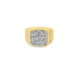Small Square Top Clluster Diamond Ring