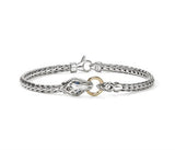 Two-Tone 14K/Sterling Silver Naga 3.5Mm Slim Chain Bracelet With Lobst