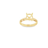Lady's Yellow 18 Karat 10X8mm Cushion Cathedral Ring Size 6.5 With 2 =