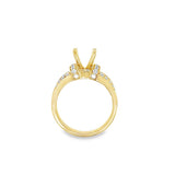 Lady's White 18 Karat Milgrain 3 Row Ring