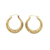 Estate Diamond-cut Textured Hoop Earrings, 14KY, 2.5gramsTW